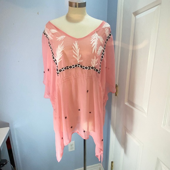 Lane Bryant Cover-Up Embroidered Sheer Tunic‎ Plus Size 22/24 - Picture 1 of 8